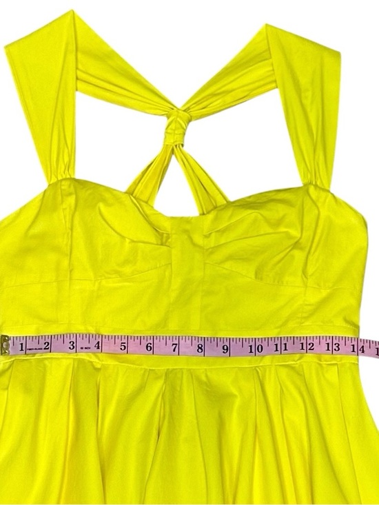 French Connection Yellow Fit-and-Flare Mini Dress Size 4 - Picture 10 of 11